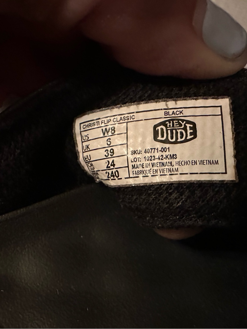 Hey Dude W8 black flip flop - Picture 8 of 8